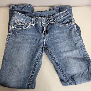Miss Chic Jeans Womens Size 7 Embellished Blue Denim Stretch